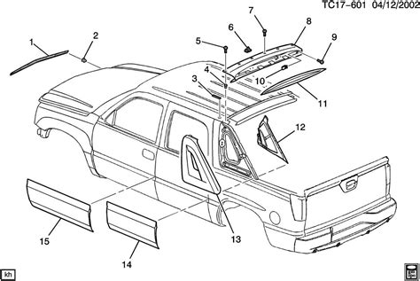 trailblazer tailgate parts diagram